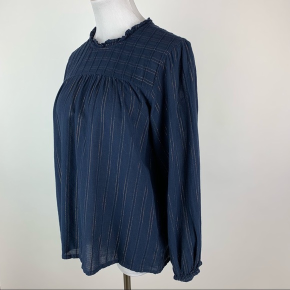 Anthropologie Maeve High Neck Peasant Striped Top Small - Picture 8 of 10